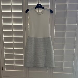 Ted Baker Sleeveless Two-Tone White and Light blue A-Line Dress